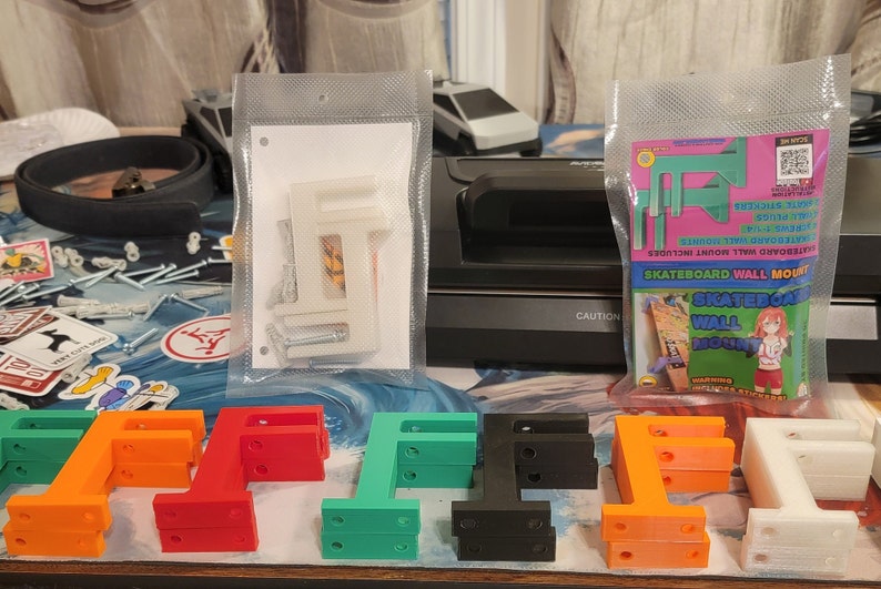 Skateboard Wall Mount 3D Printed With Stickers Etsy