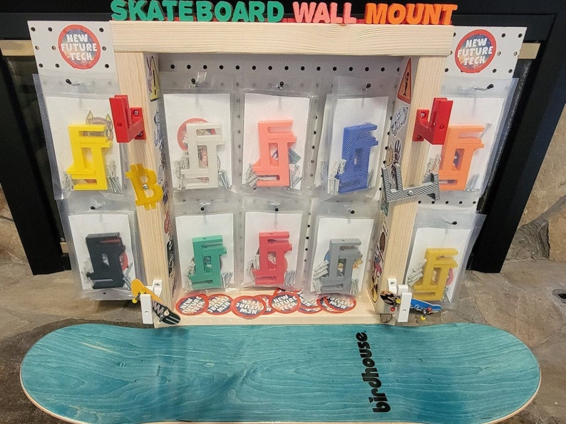 Skateboard Wall Mount 3D Printed With Stickers Etsy