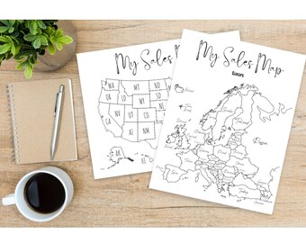 Sales map, printable sales map, sale tracker, europe sales tracker, usa sales tracker, etsy sales map, sales, pdf map, tracker, etsy map, us