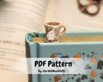 Crochet teacup bookmark, crochet teacup, crochet pattern, teacup bookmark, crochet bookmark, bookmark, cup, teacup, coffee, coffee cup, gift