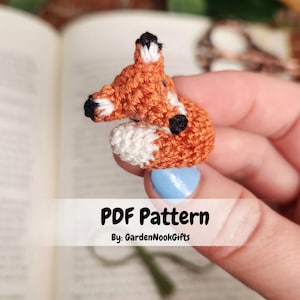 Patrón de marcapáginas de zorro de crochet: regalo para amantes de los libros (patrón digital)
