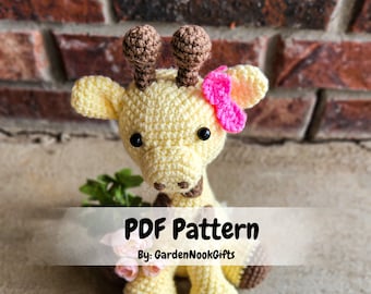 Haakpatroon amigurumi giraf: doe-het-zelf dierenspeelgoed (digitaal patroon)