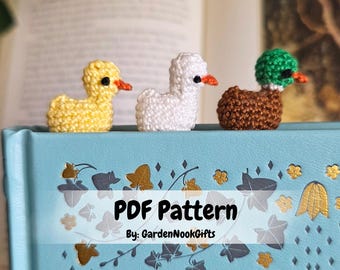 Crochet Duck Bookmark Pattern: Book Lover Gift (Digital Download)