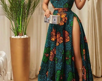 Ankara Crop Top and Maxi Skirt - Etsy