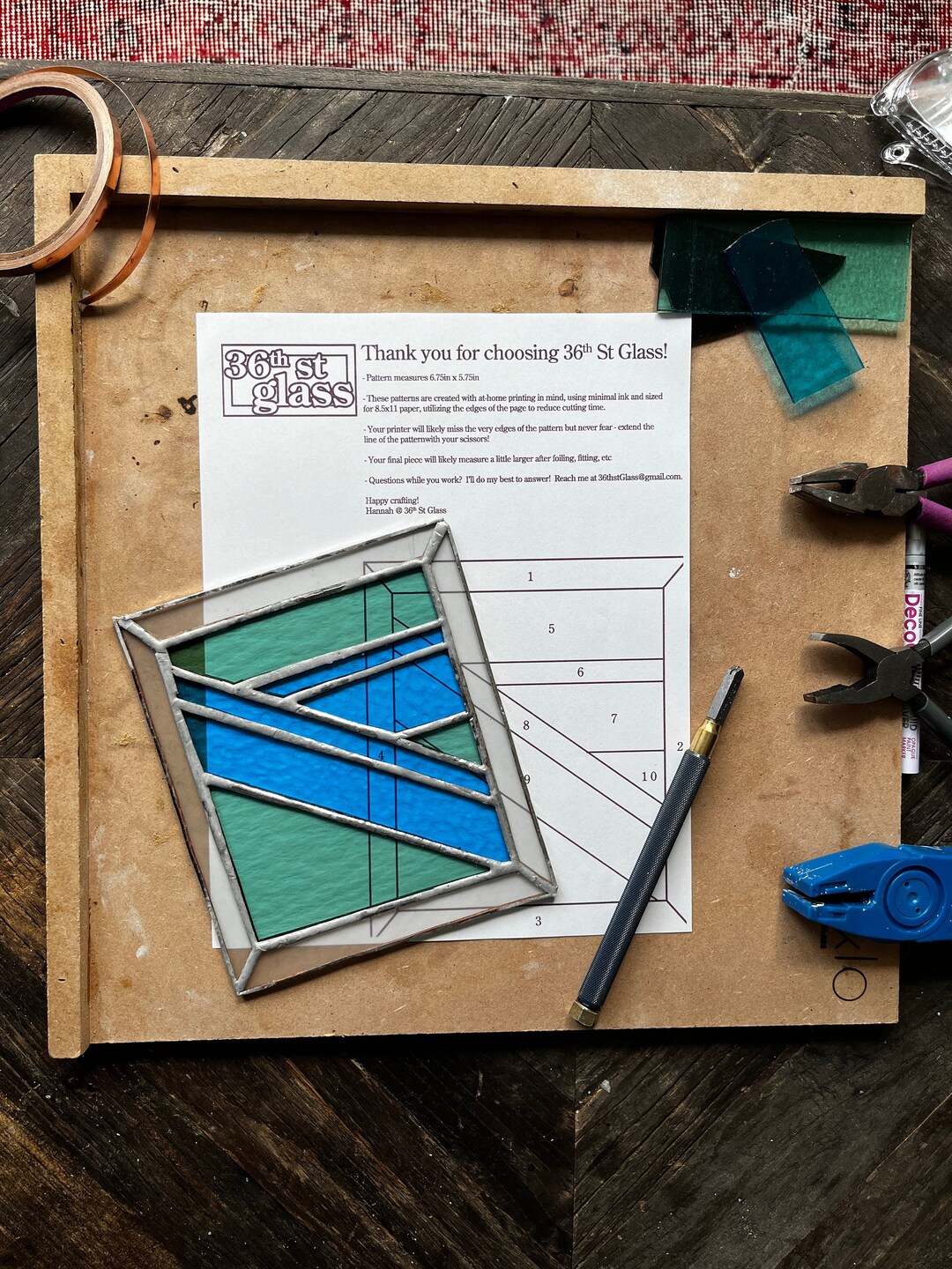 Geometric Diagonal Stained Glass Pattern - Digital Download - Etsy