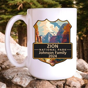 Zion National Park Coffee Mug, Custom Zion Family Trip Souvenir Gift, Personalized Vacation Keepsake Gift for Nat Parks Travel Lover