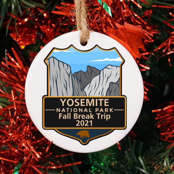 Yosemite National Park Ornament, Custom Yosemite Park Gift, Yosemite Christmas Ornament, National Parks Decor, Yosemite Christmas Gift