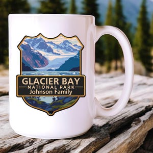 Glacier Bay National Park Coffee Mug, Custom Glacier Bay Family Trip Souvenir Gift, Personalized National Parks Vacation Travel Keepsake
