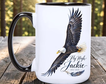 Jackie Bald Eagle Forever the Queen of Big Bear Mug, In Memory of Jackie Cup, Big Bear Famous Eagle Memorial Gift, Wildlife Lover Gift