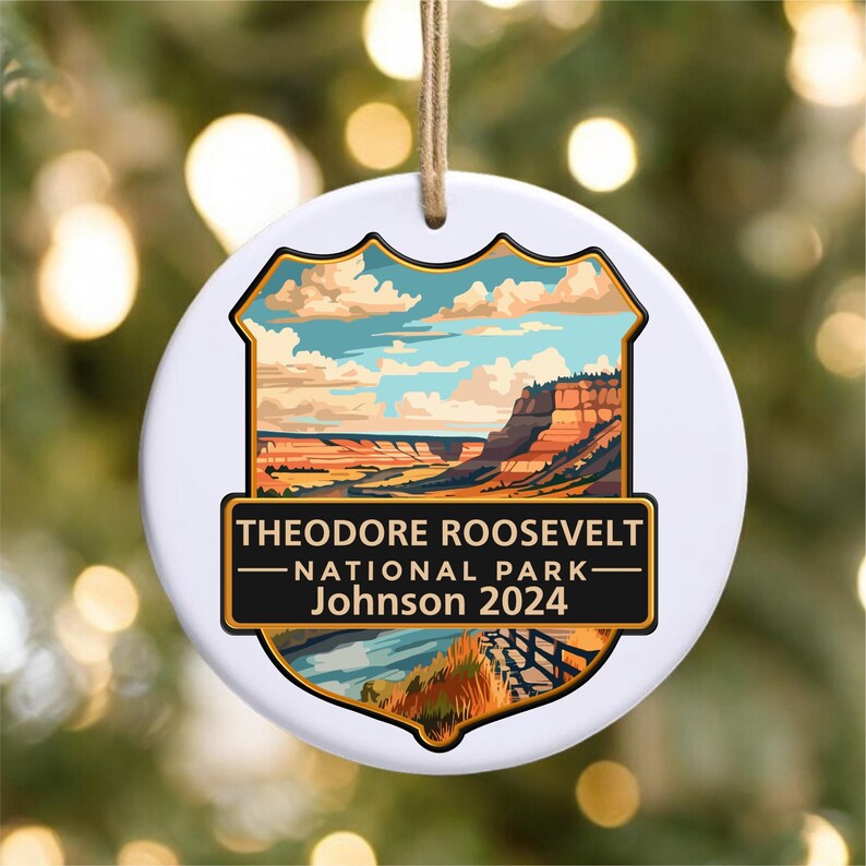 Theodore Roosevelt National Park Christmas Ornament, Custom Theodore