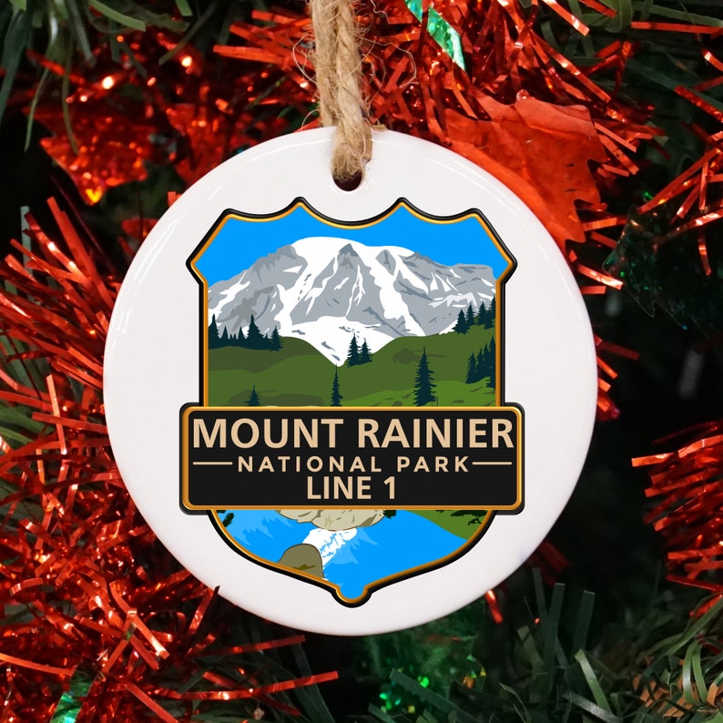 Custom Mount Rainier National Park Ornament, National Park Travel