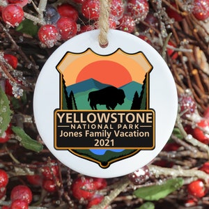 Custom Yellowstone National Park Ornament, Custom Yellowstone National Park Gift, Yellowstone Christmas Ornament, National Parks Decor