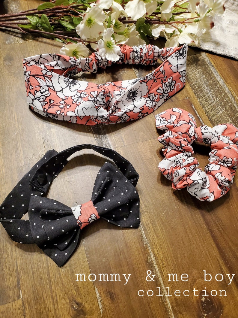 Mommy and me boy accessories Mommy and me gift set match your little guy with a headband for you and an adorable bow tie for him