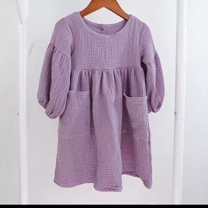 Girls Summer long sleeves gauze dress image 4