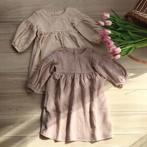 Girls Summer long sleeves gauze dress image 3