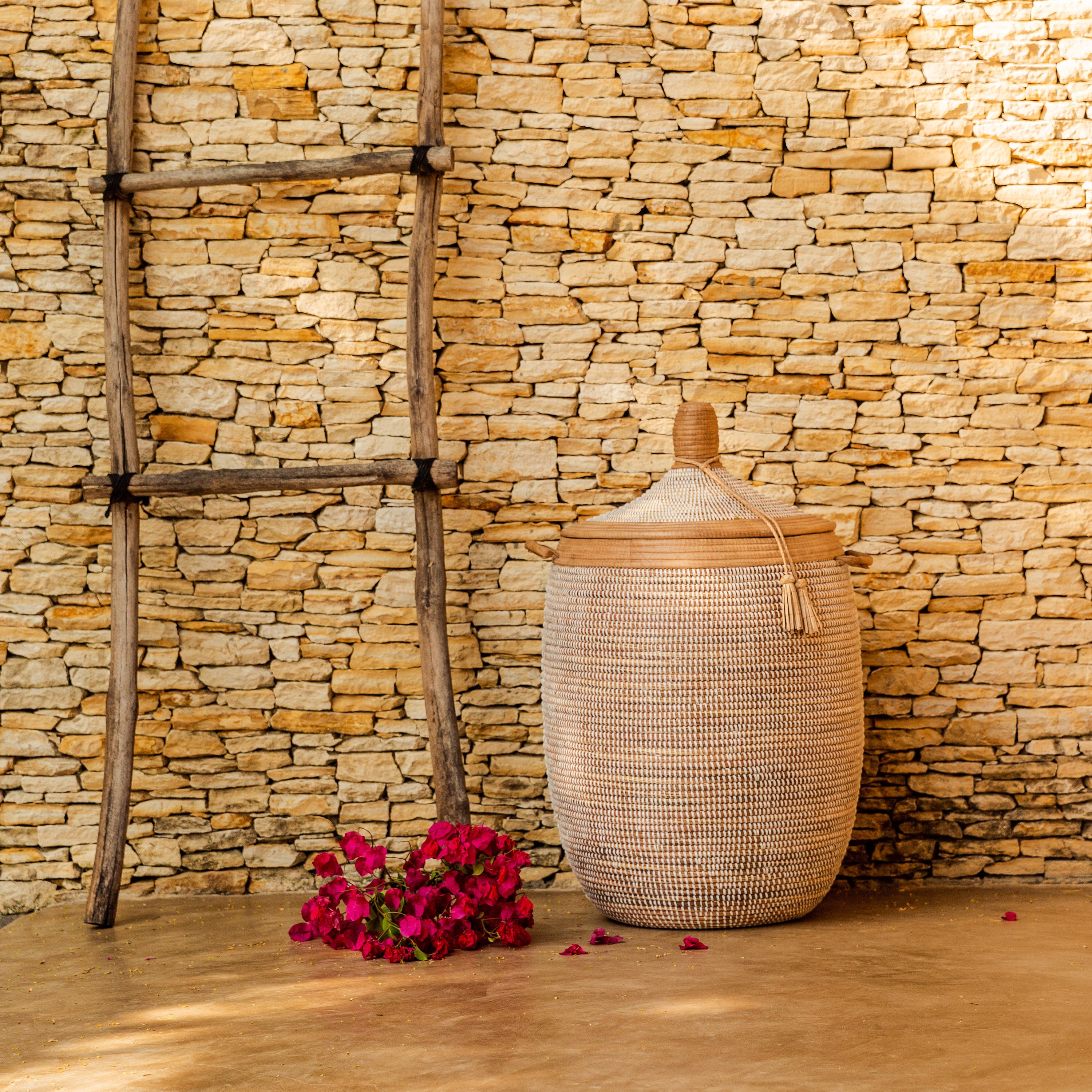 Grand Panier de Rangement en Cuir Ramatoulaye