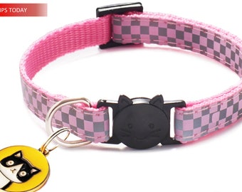 Reflective Quick Release Breakaway Cat Collar 7-12 inch *With or Without Bell*