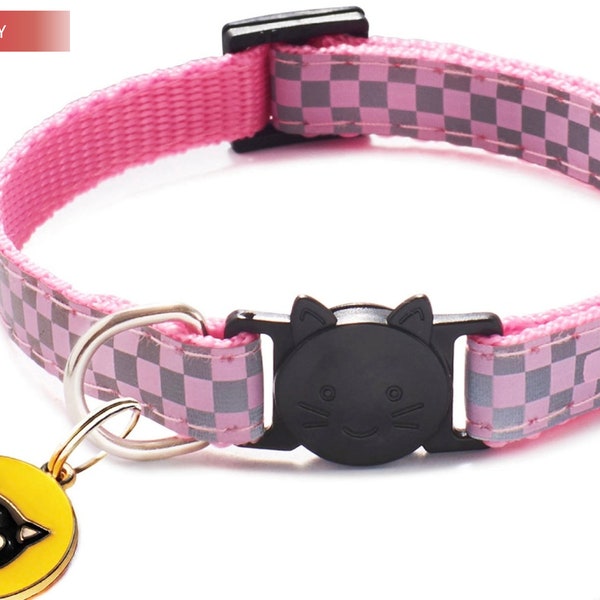 Reflective Quick Release Breakaway Cat Collar 7-12 inch *With or Without Bell*