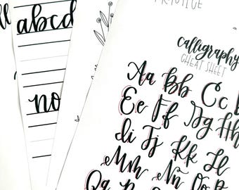 Modern Calligraphy Practice Set for Hand Lettering Worksheet Set for Modern Calligraphy Practice Sheet Set for Handlettering Practic Bundle