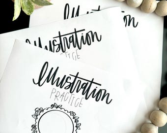 Drawing Practice Sheets for Beginners Guide to Drawing Wreaths and Florals Drawing Practice Sheet for Drawing Florals Instant Download