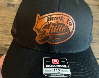6 gorras de camionero Richardson 112 personalizadas: logotipo con parche de cuero grabado a láser
