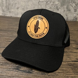 It’s corn it’s got the juice hat - farmer leather patch hat