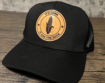 It’s corn it’s got the juice hat - farmer leather patch hat