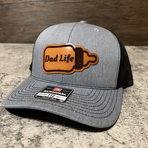 Dad Life Hat - Baby Bottle Dad Hat - Custom Leather Patch Hat - New Dad Gift - Newborn Dad Gift - Fathers Day Gift for New Dads