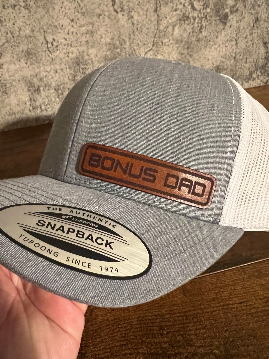 Bonus Dad Hat: Leather Patch Trucker Cap - Stepdad Gift - Etsy