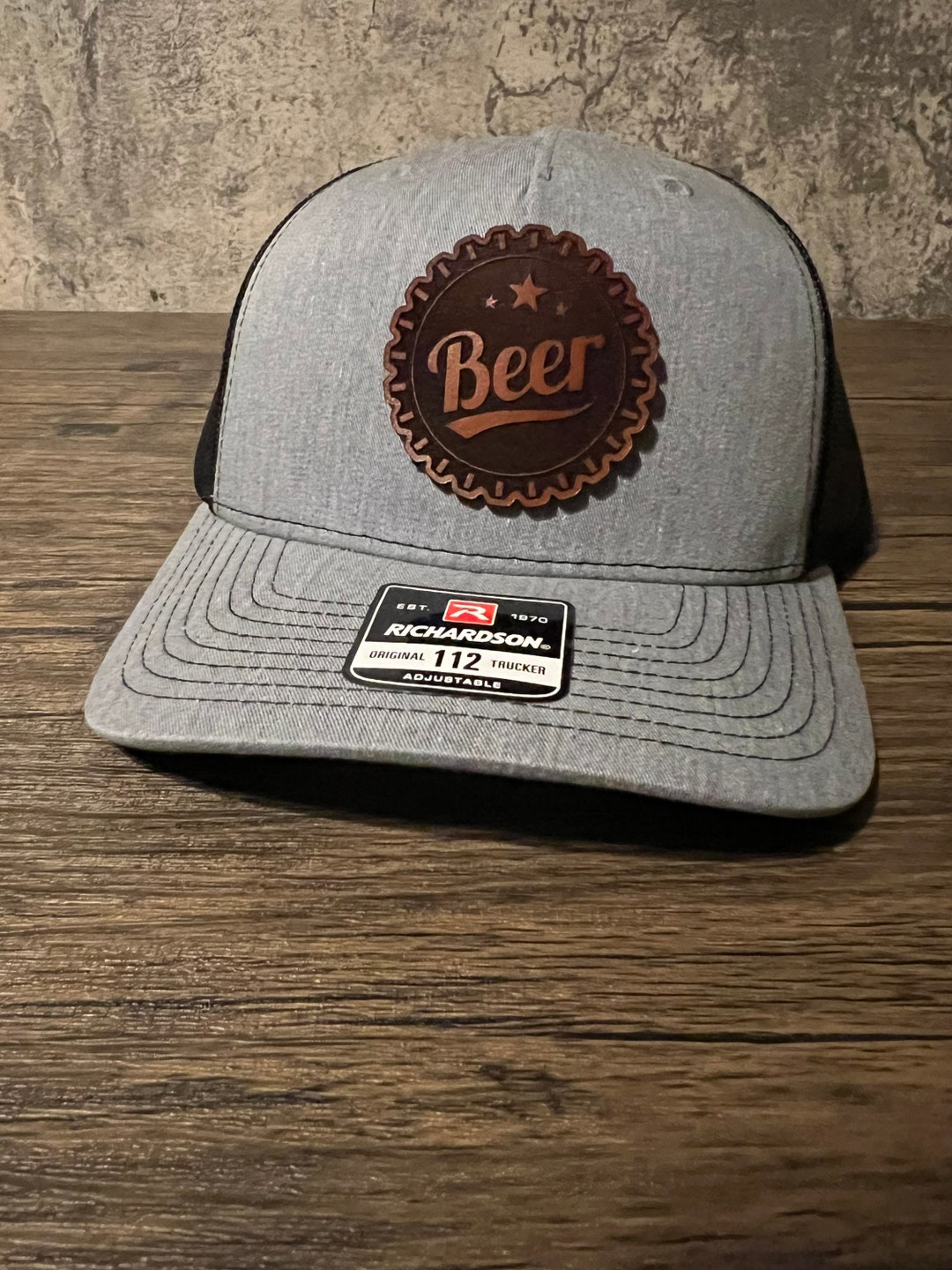 Beer Hat Beer Bottle Cap Hat Custom Beer Hat Beer Leather Patch Hat Etsy
