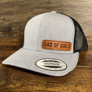 Dad of Girls Leather Patch Hat - Girls Father Gift Ideas - Fathers Day Gift