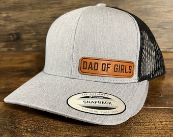 Dad of Girls Leather Patch Hat - Girls Father Gift Ideas - Fathers Day Gift