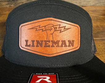 Leder Patch Lineman Hut - Richardson 112/168 - Power Lineman Geschenk
