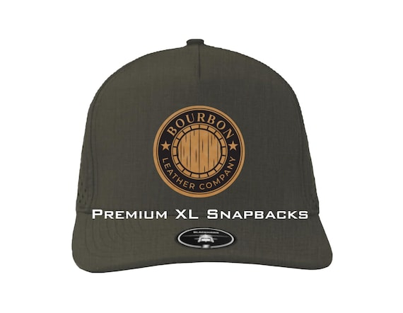 NOśWEA kurocap_logoleather XL Leather Patch Hat – Zapped Blackhawk XL | Laser Engraved Real