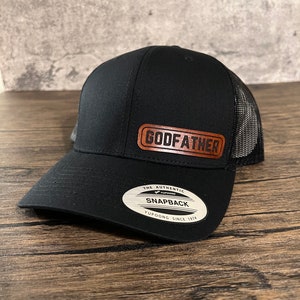 Godfather Hat - Real Leather Patch Hat - New Godfather Gift Ideas