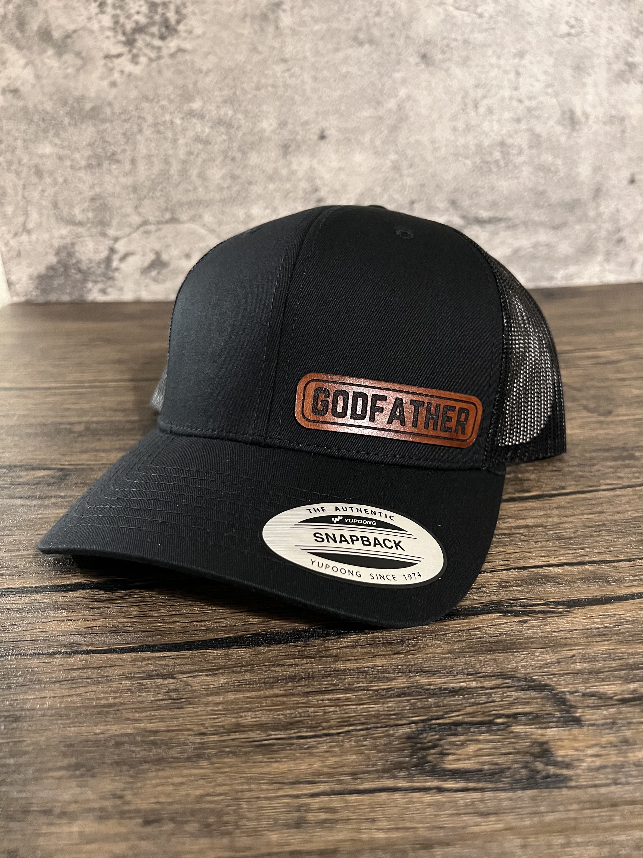 Godfather Hat - Real Leather Patch Hat - New Godfather Gift Ideas