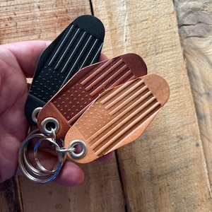 American Flag Keychain - Leather / Handmade / Motel Style
