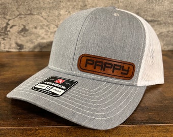 Pappy Hat - Real Leather Patch Hat - Pappy Gift Ideas