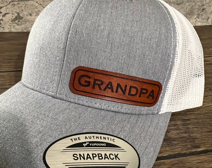 Grandpa Hat: Real Leather Patch, New Grandparent Gift