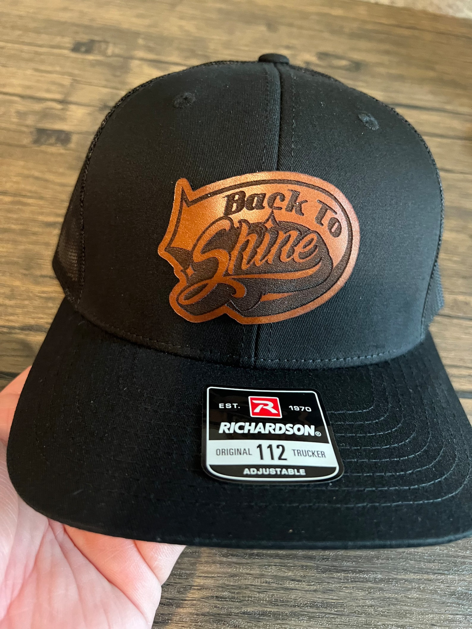12 Custom Hats Richardson 112 Leather Patch TRUCKER Hats Etsy