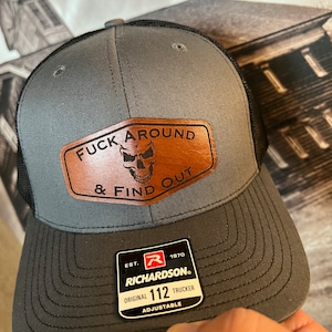 FAFO ファック アラウンド アンド ファインド アウト スカル レザー パッチ ハット