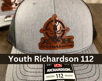 Youth Richardson 112 Trucker Hat: Custom Leather Patch