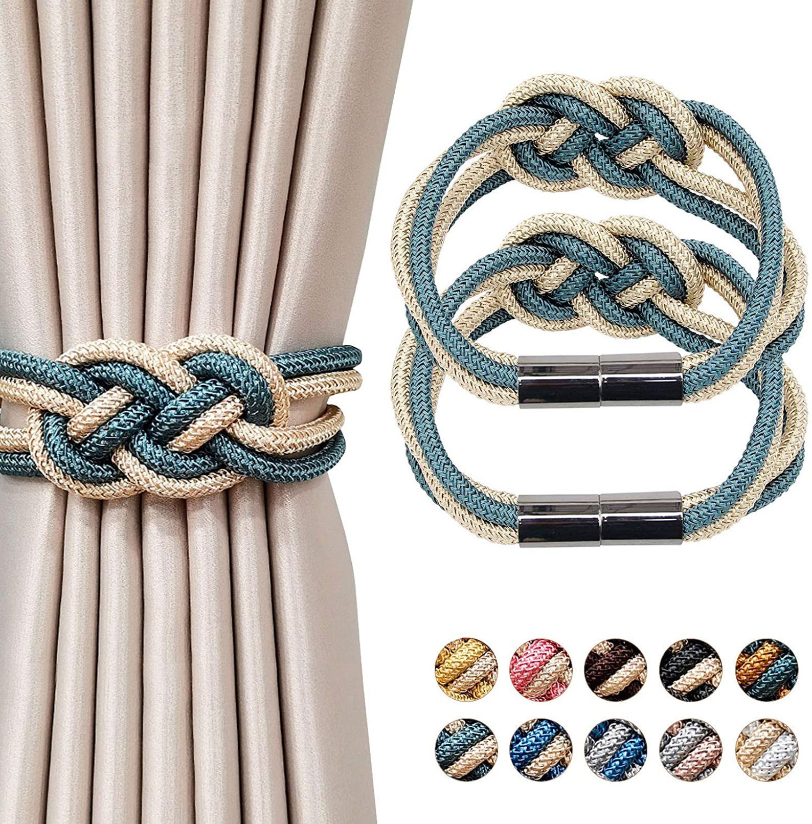 2 Pack Strong Curtain Tiebacks Drape Tie Backs Double Etsy