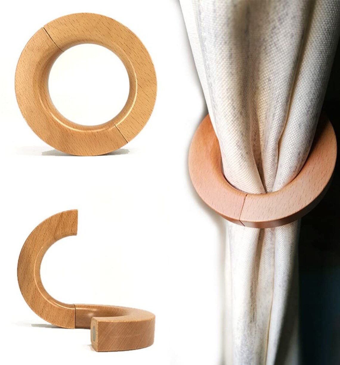 2 Pcs Wooden Curtain Tiebacks Curtain Holdbacks European Etsy