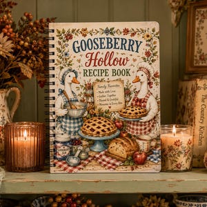 Gooseberry Hollow Recipe Book Spiral Bound Journal | Vintage Kitchen Baking Notebook