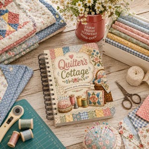 Quilter's Cottage Spiraalnotitieboek | Quilting Patchwork Bloemen Dagboek