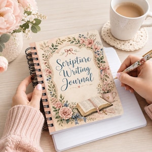 Schriftstudiedagboek met spiraalbinding | Bijbelstudienotitieboek met bloemenmotief