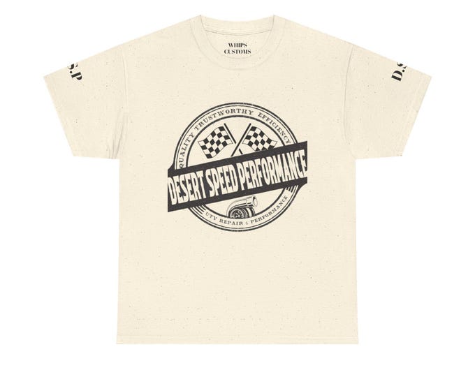 Desert Speed Performance Tee, Unisex Heavy Cotton Shirt, Racing T-shirt, Gift for Car Enthusiasts, Motorsport Apparel