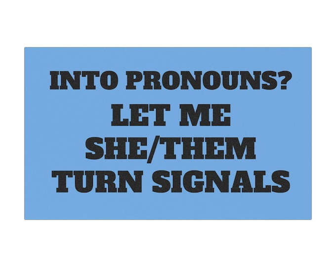 Pronoun Car Magnet - Inclusive Vehicle Decal, LGBTQ+ Pride Accessory, Fun Car Decoration, Gift for Friends, She/They Turn Signals