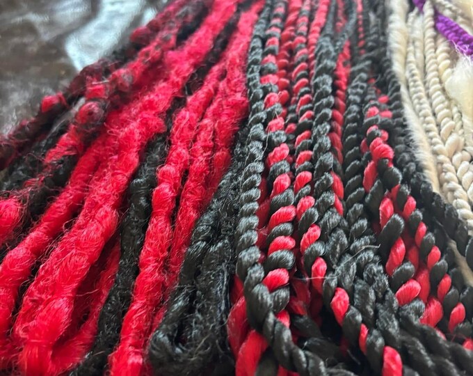 Red & Black twists braid and dreads